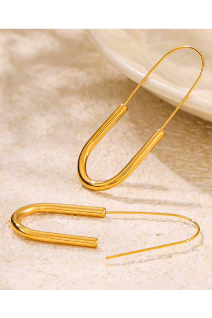 Paperclip Stainless Steel Hoop Earring