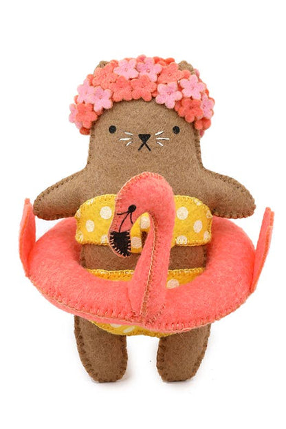 Flamingo Cat Felt Doll Kit