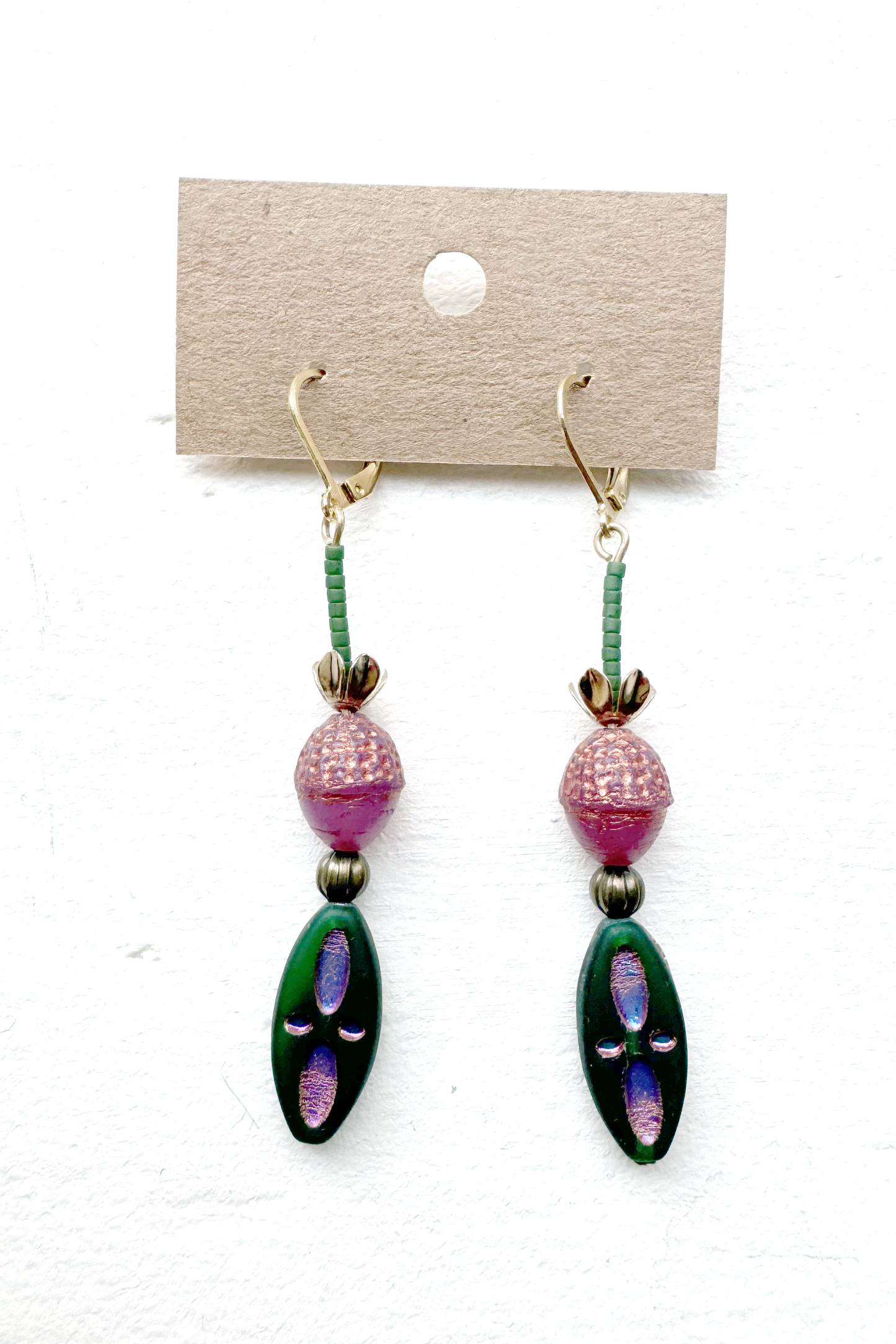 Beaded Czech Glass Earrings