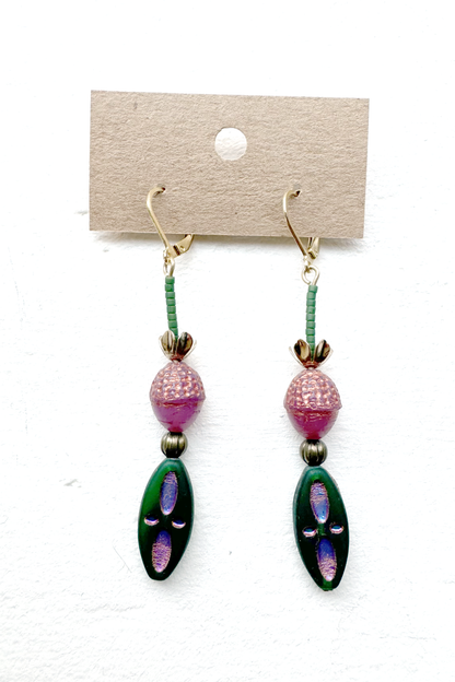 Beaded Czech Glass Earrings