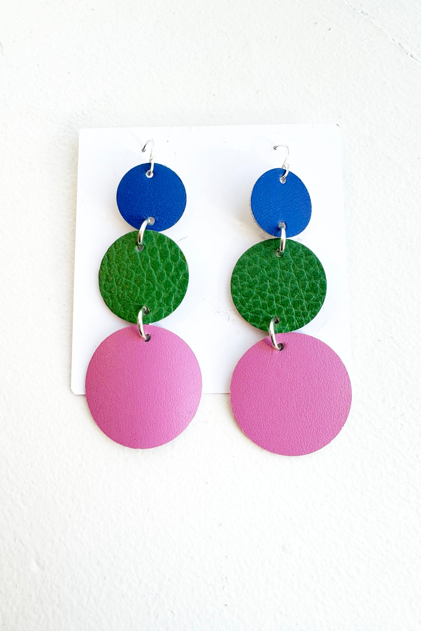 Long Leather Statement Earrings