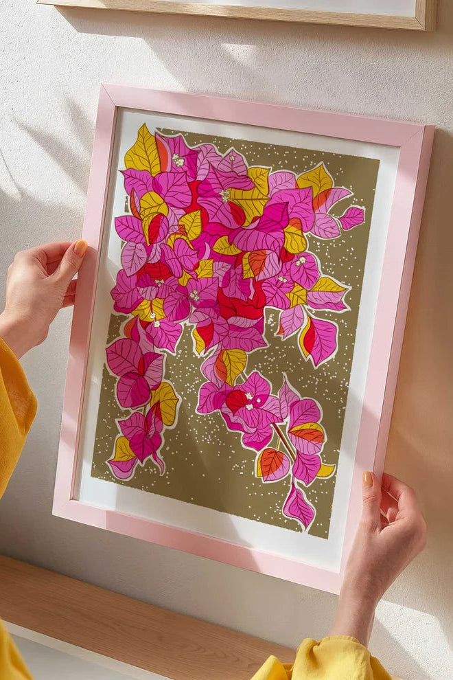 Bouganvilliea Risograph Print