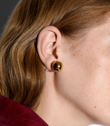 Pearl & Ball Earring- Stud Steel and Pearl