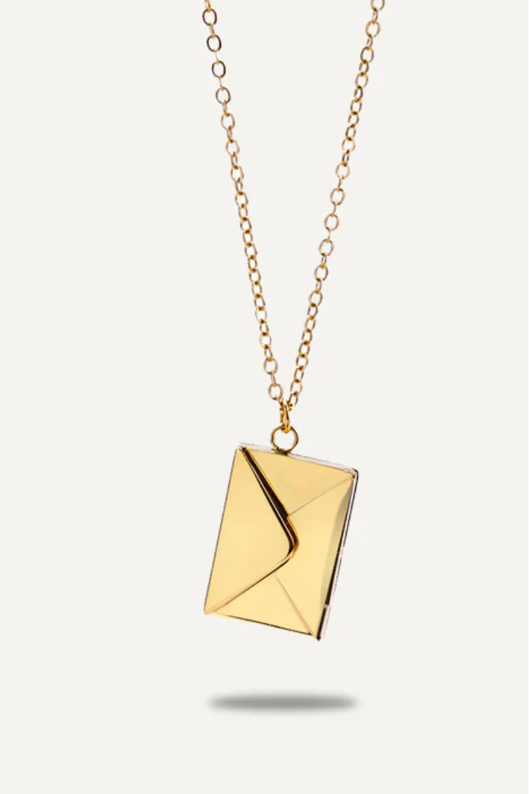 Love Letter 14K Gold Steel Necklace