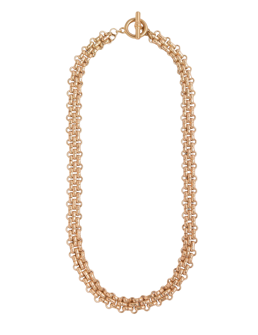 Estate Panther Chain Link Stainless Steel Necklace 14K Gold 