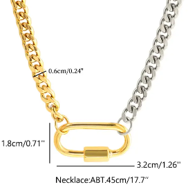 Carabiner Lock Necklace- PVD- Waterproof
