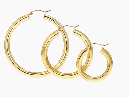Porto Chunky Classic Hoop Earrings 