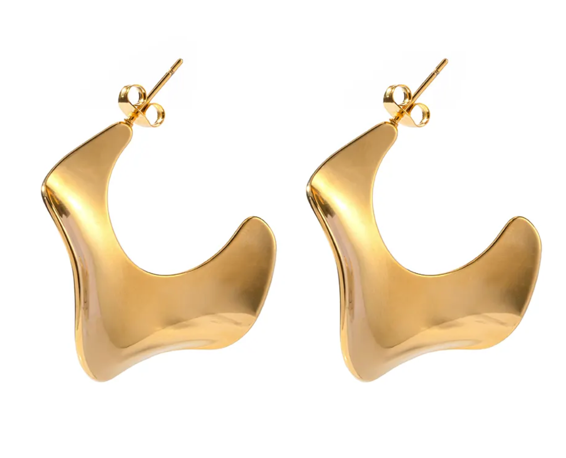 Olinka Wave Organic Sculptural Hoop Earrings