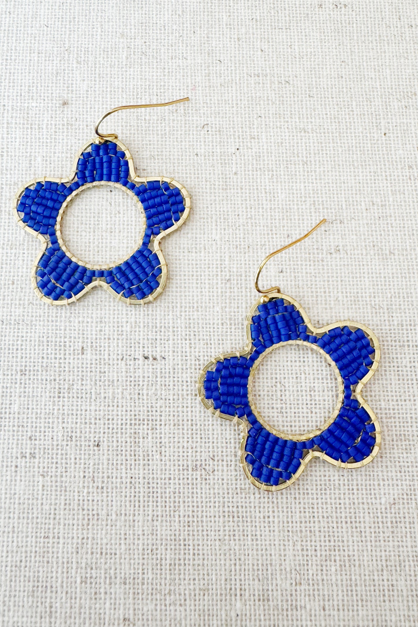 Mod Colour Pop Beaded Flower Earrings