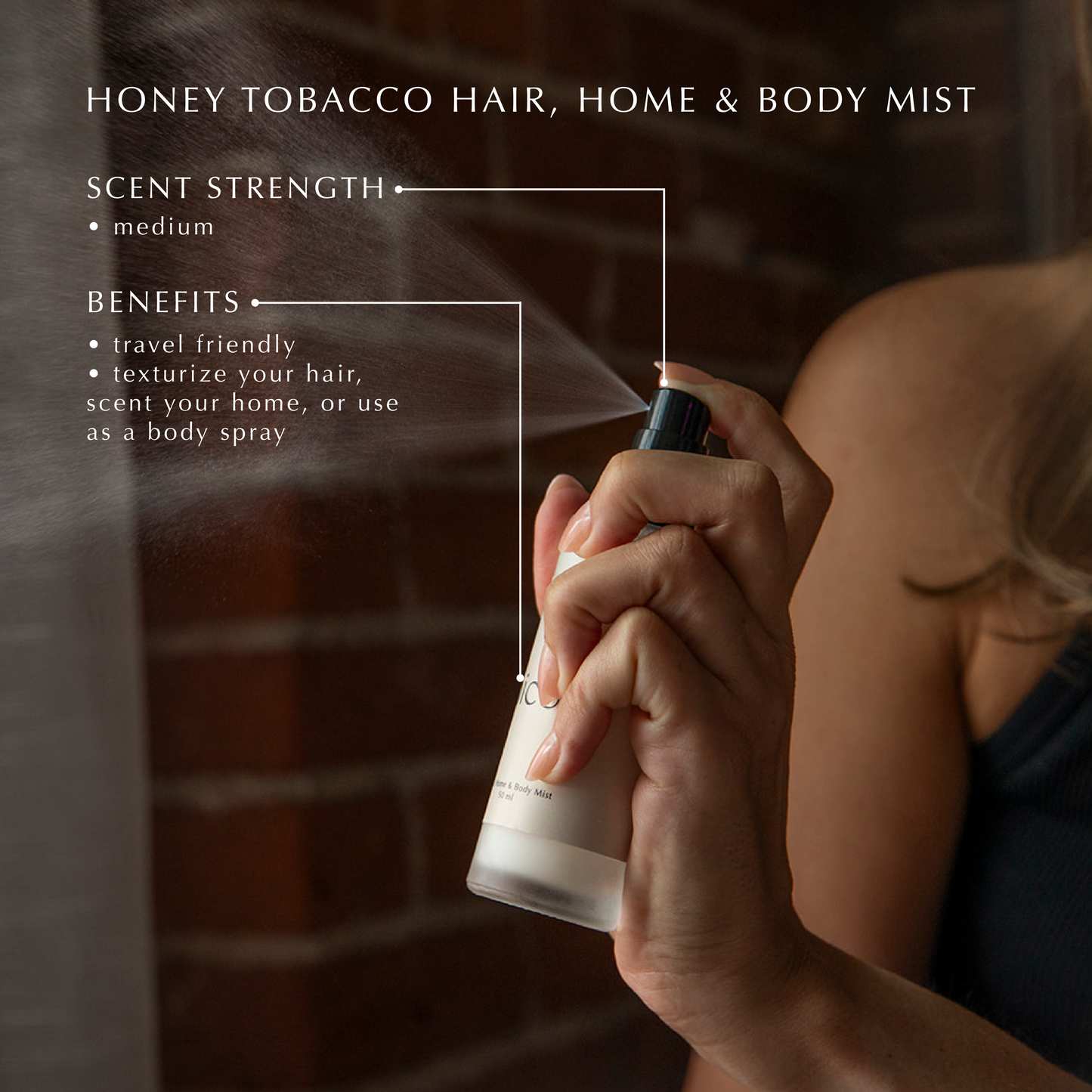 Honey Tobacco Hair, Home & Body Mist