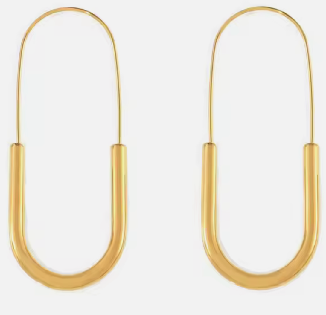Paperclip Stainless Steel Hoop Earring