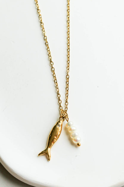 Pesico Fish and pearl Necklace