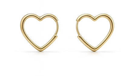 Love You Heart Hinge Hoop Earring | Titanium PVD Waterproof