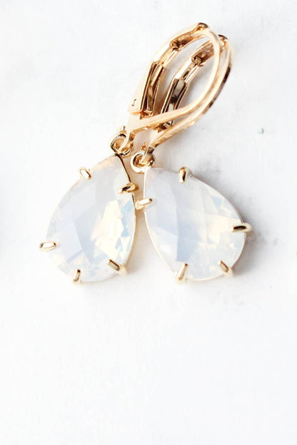 Small Opal Teardrop Earrings