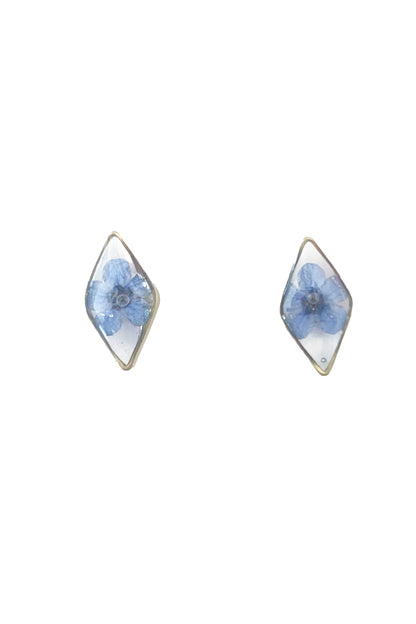 Pressed Flower Diamond Stud Earrings