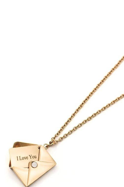 Love Letter 14K Gold Steel Necklace