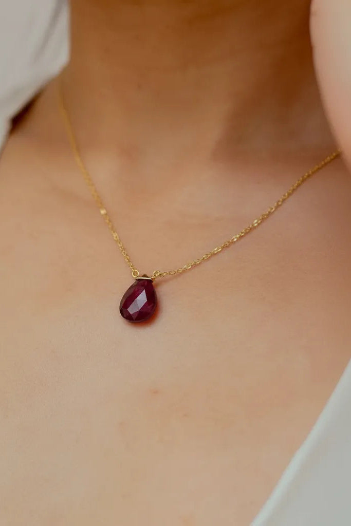Rhea Single Stone Necklace 14K Gold Fill