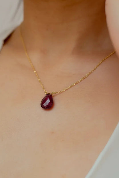 Rhea Single Stone Necklace 14K Gold Fill