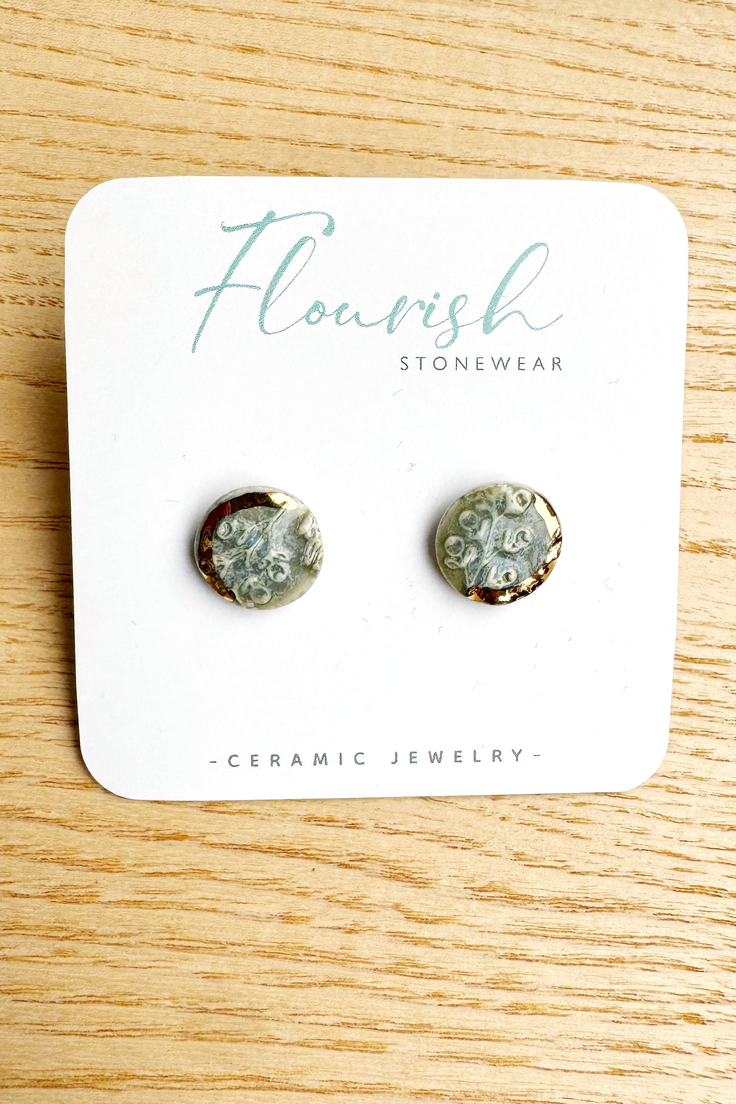 Green Circle Studs