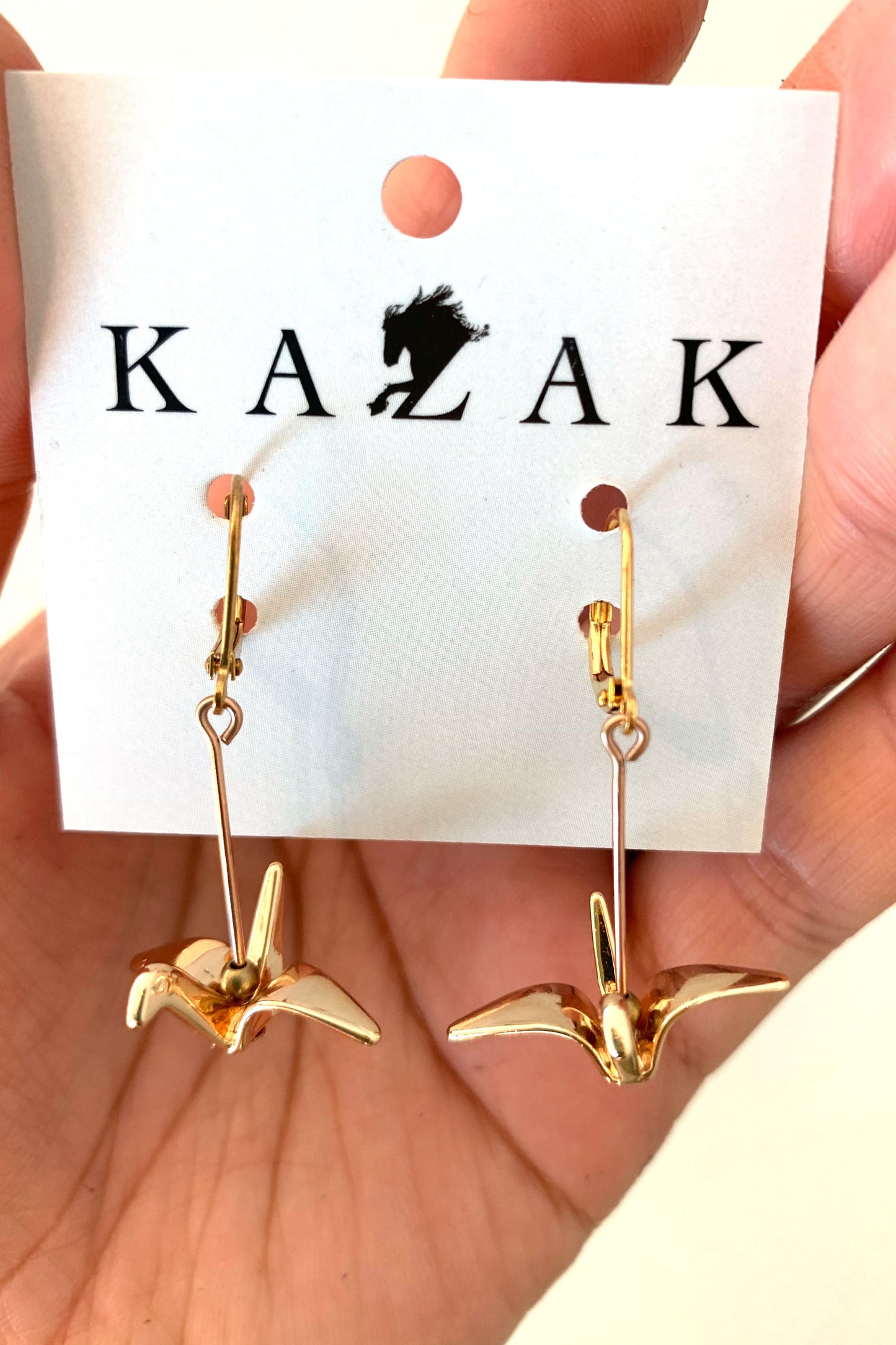 Grue Origami Crane Earrings