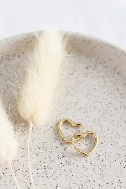 Heart Huggie Hoops