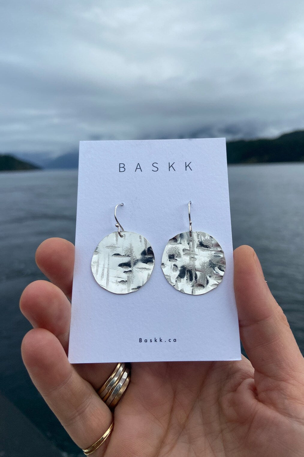 Cross Hatch Circle Dangles