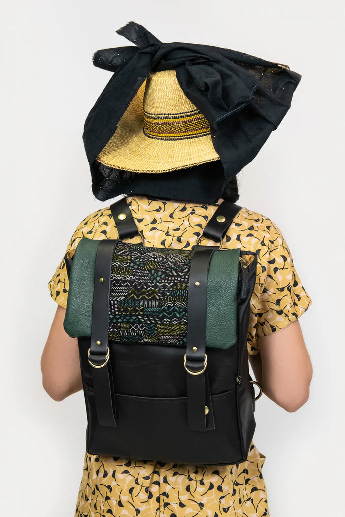 Cairo Backpack - recycled leather and vegetable tanned mix
