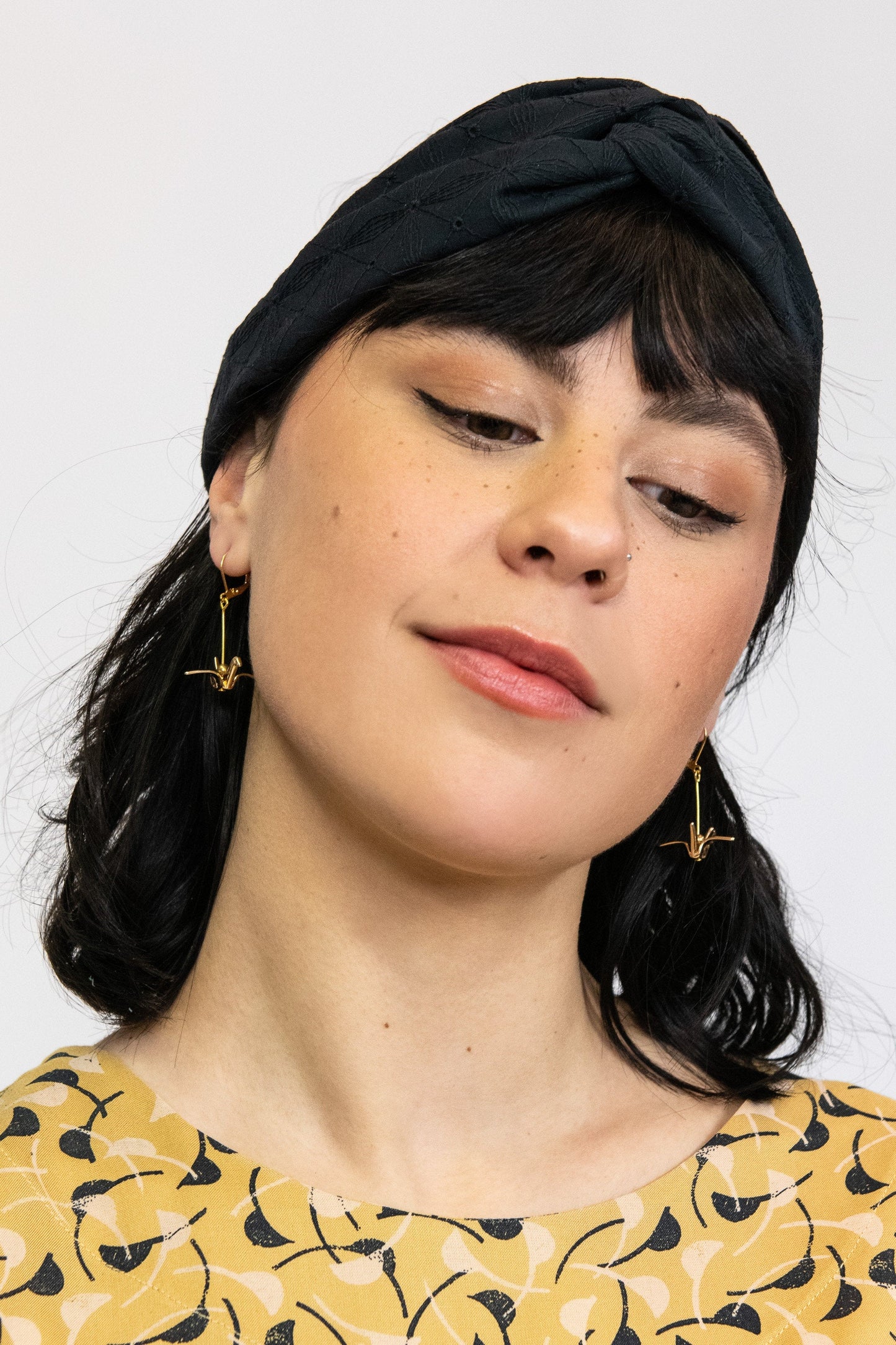 Grue Origami Crane Earrings