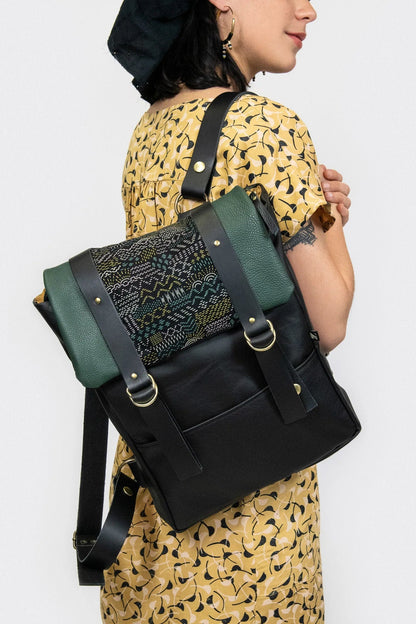Cairo Backpack - recycled leather and vegetable tanned mix