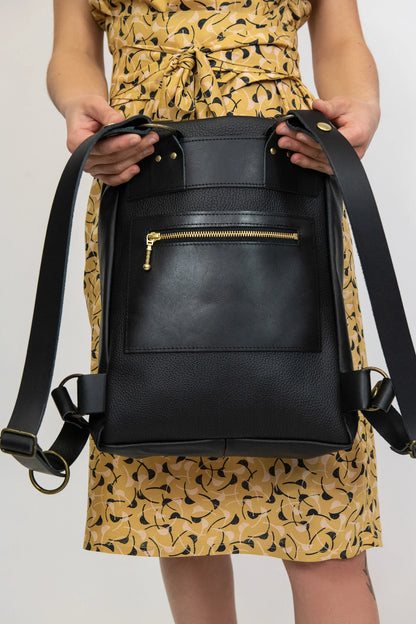 Cairo Backpack - recycled leather and vegetable tanned mix