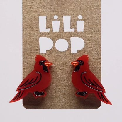 Lili1111 Blue Jay and Cardinal Earrings