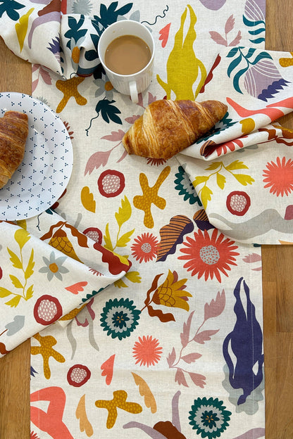 Stories Table Runner with Pompoms