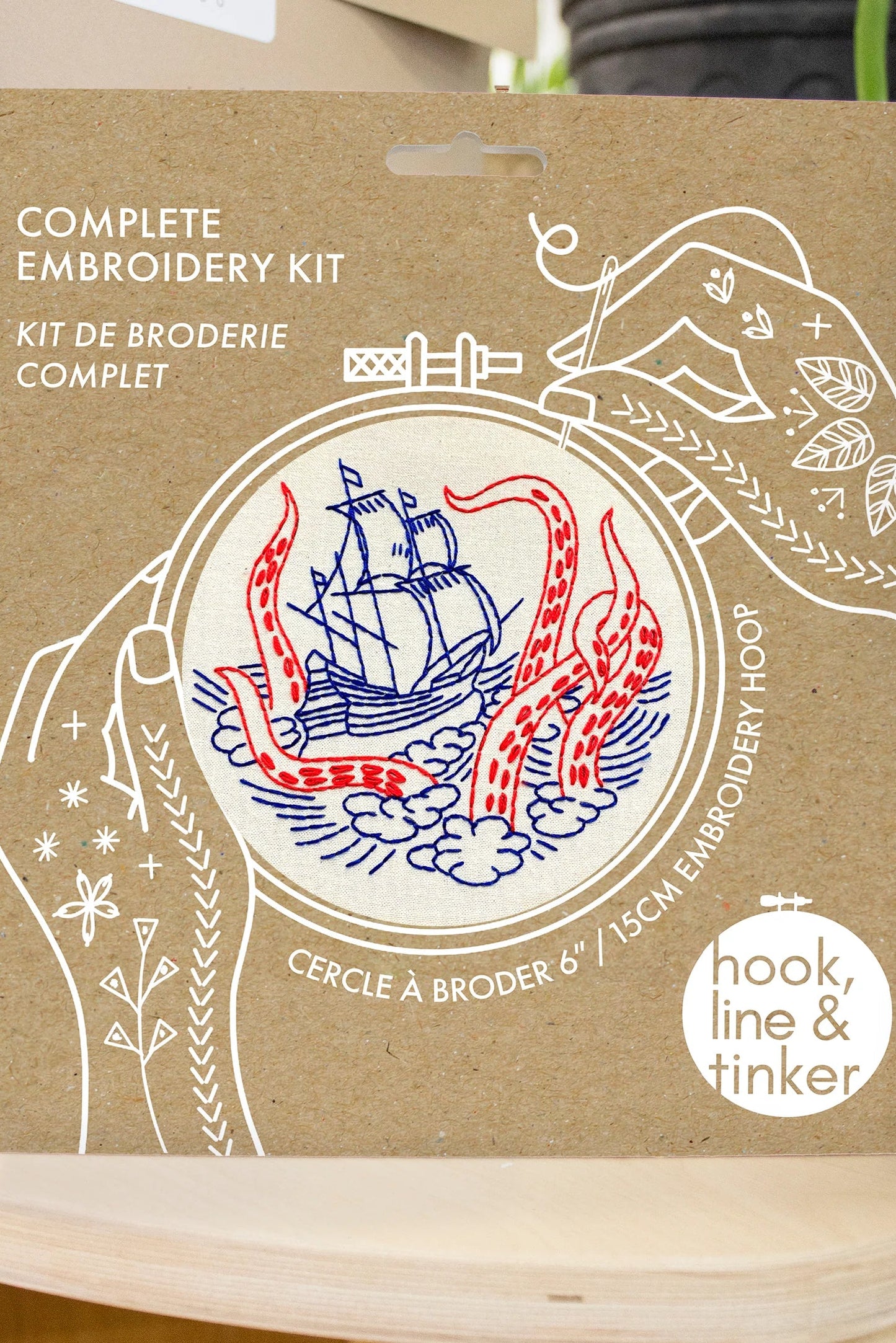 Kraken and Ship Complete Embroidery Kit