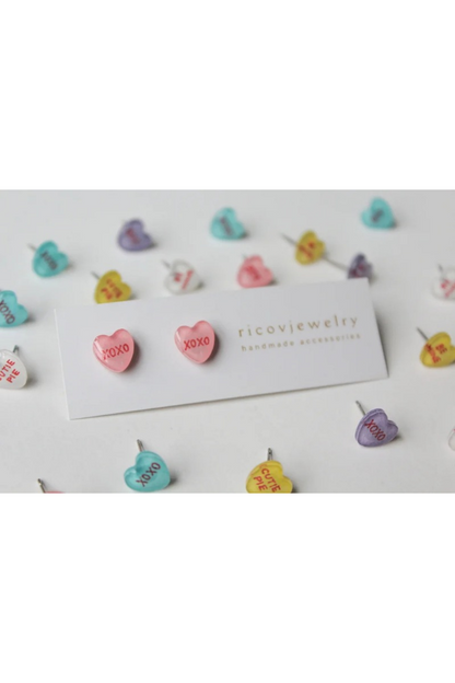 Candy Heart Stud Earrings
