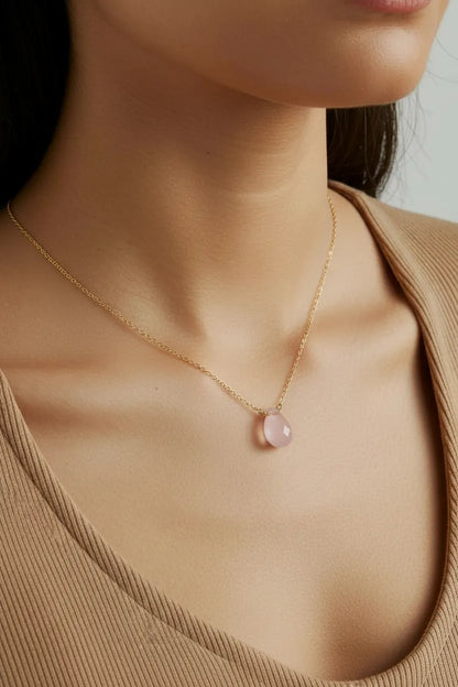 Rhea Single Stone Necklace 14K Gold Fill