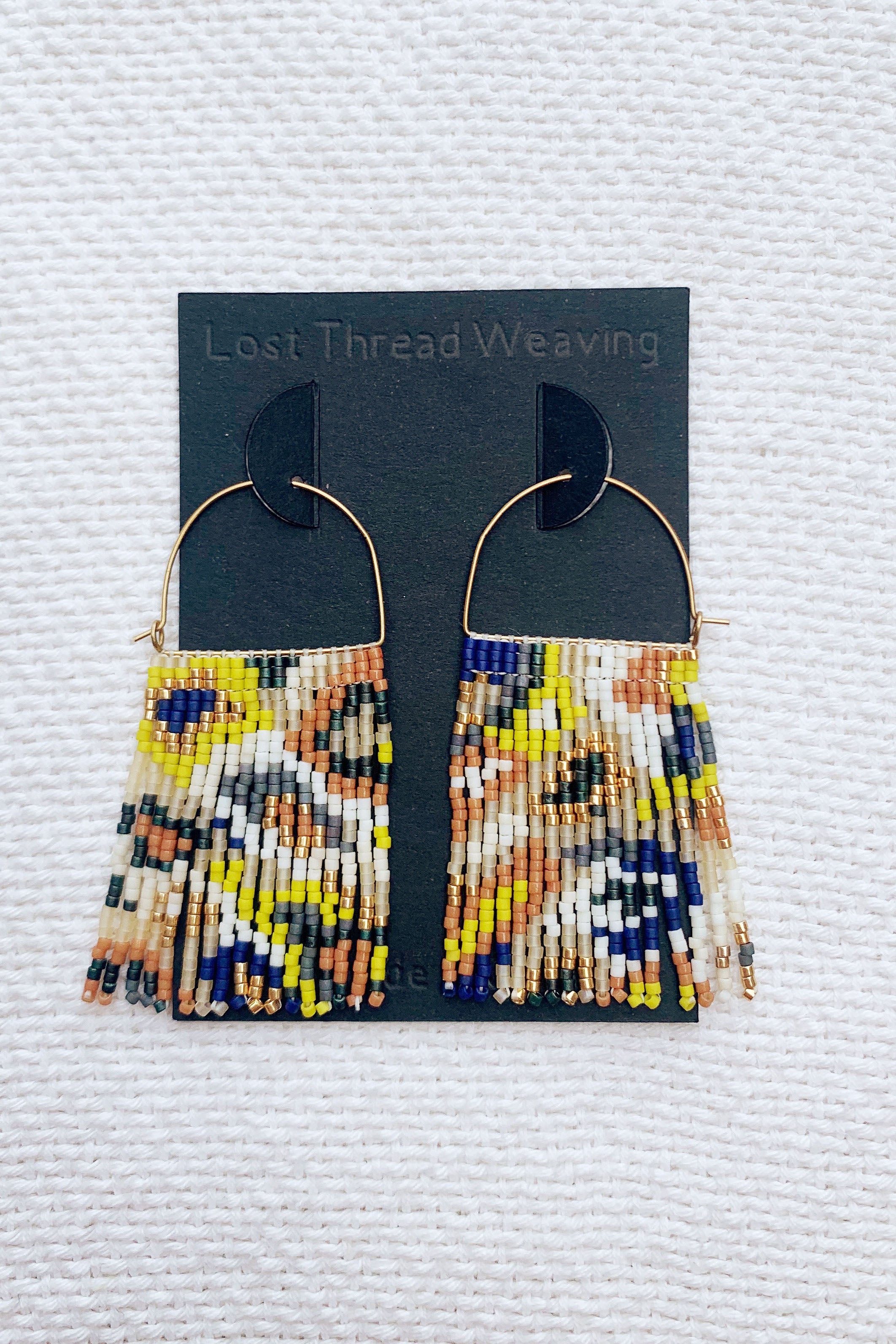 Navy fringe sale earrings