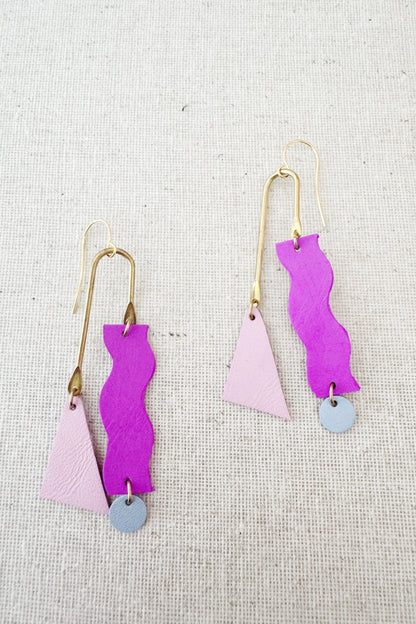 Asymmetrical Squiggle Mobile Earrings