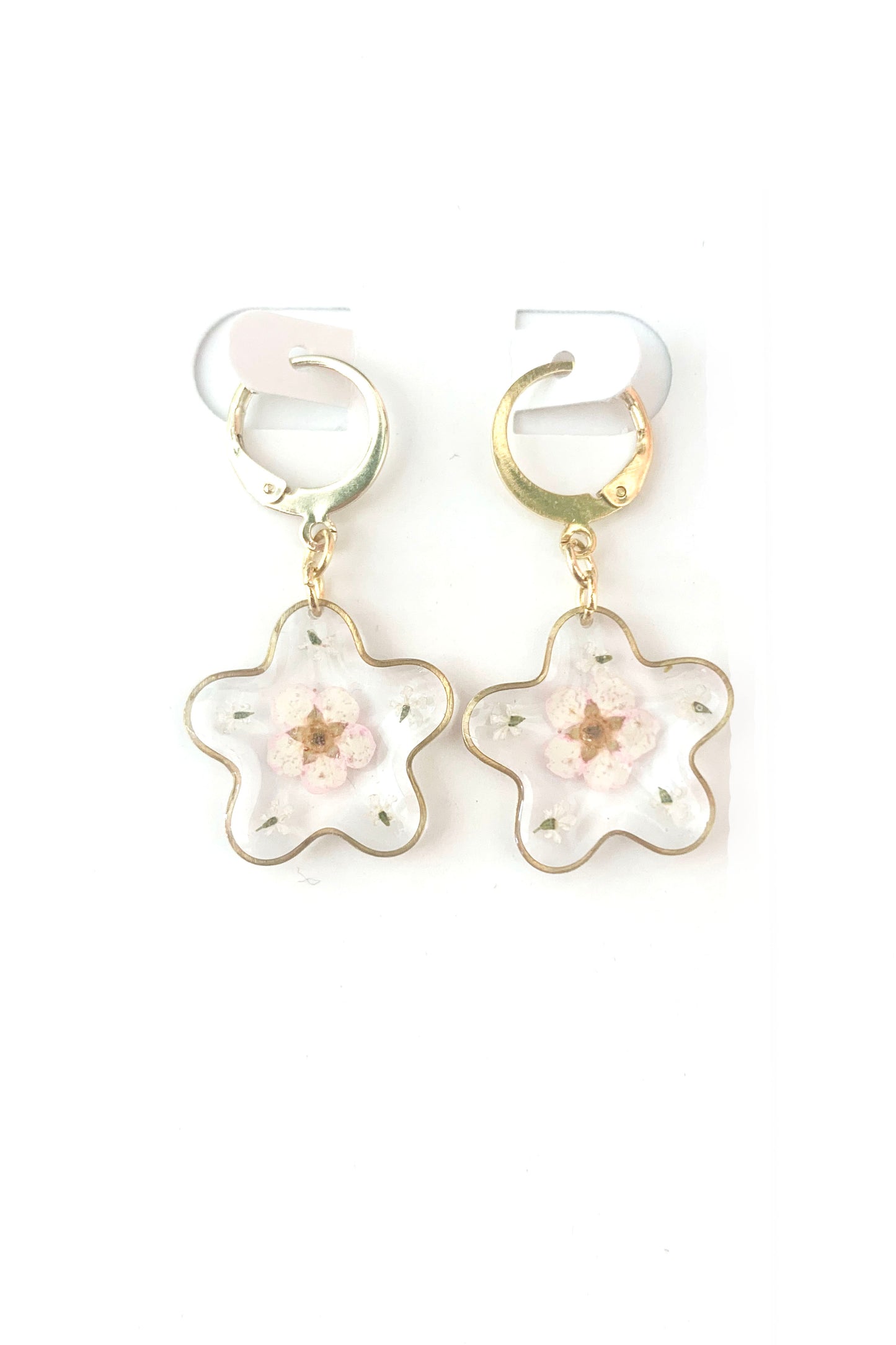 Pressed Flower Small Dangle Earrings
