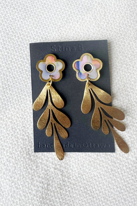 Water colour Blossom Dangle Earrings