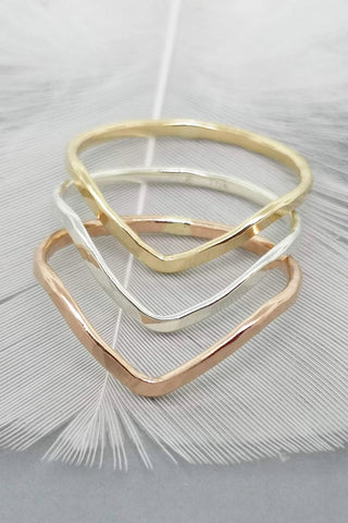 Hammered Chevron Stacking Ring