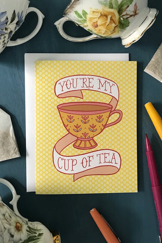 Cup of Tea Card (Pink or Yellow)