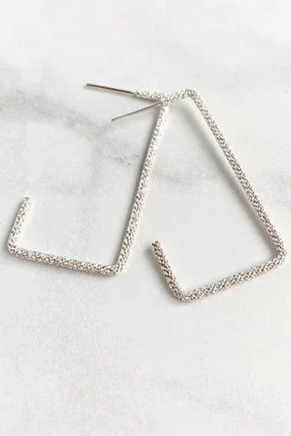 Silver Square Hoops by Flourish and Flame, sterling silver