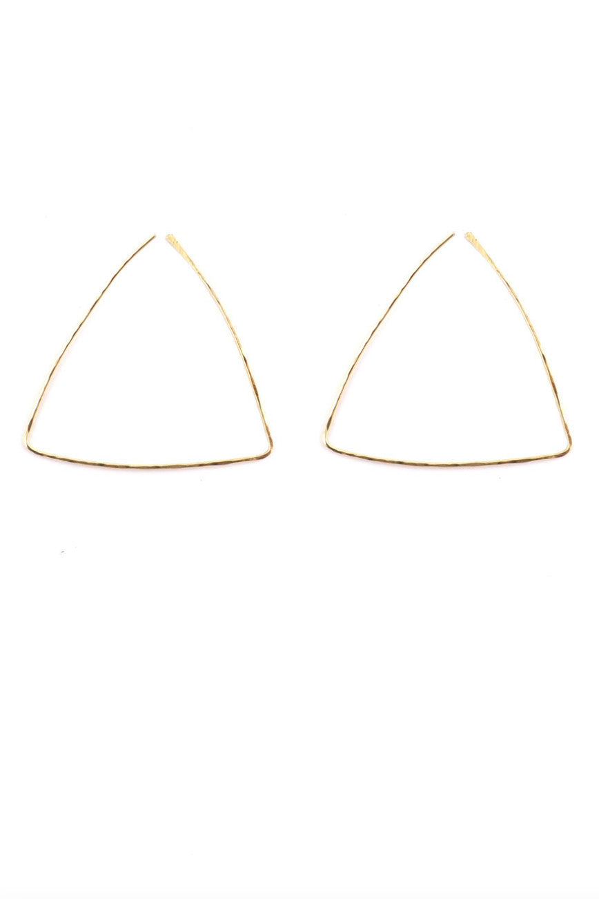 Triangle Hoops by Katye Landry, Goldfill, open triangle, made in Ottawa
