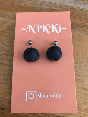 Blueberry Earrings by Nikki, polymer clay, made in Ottawa