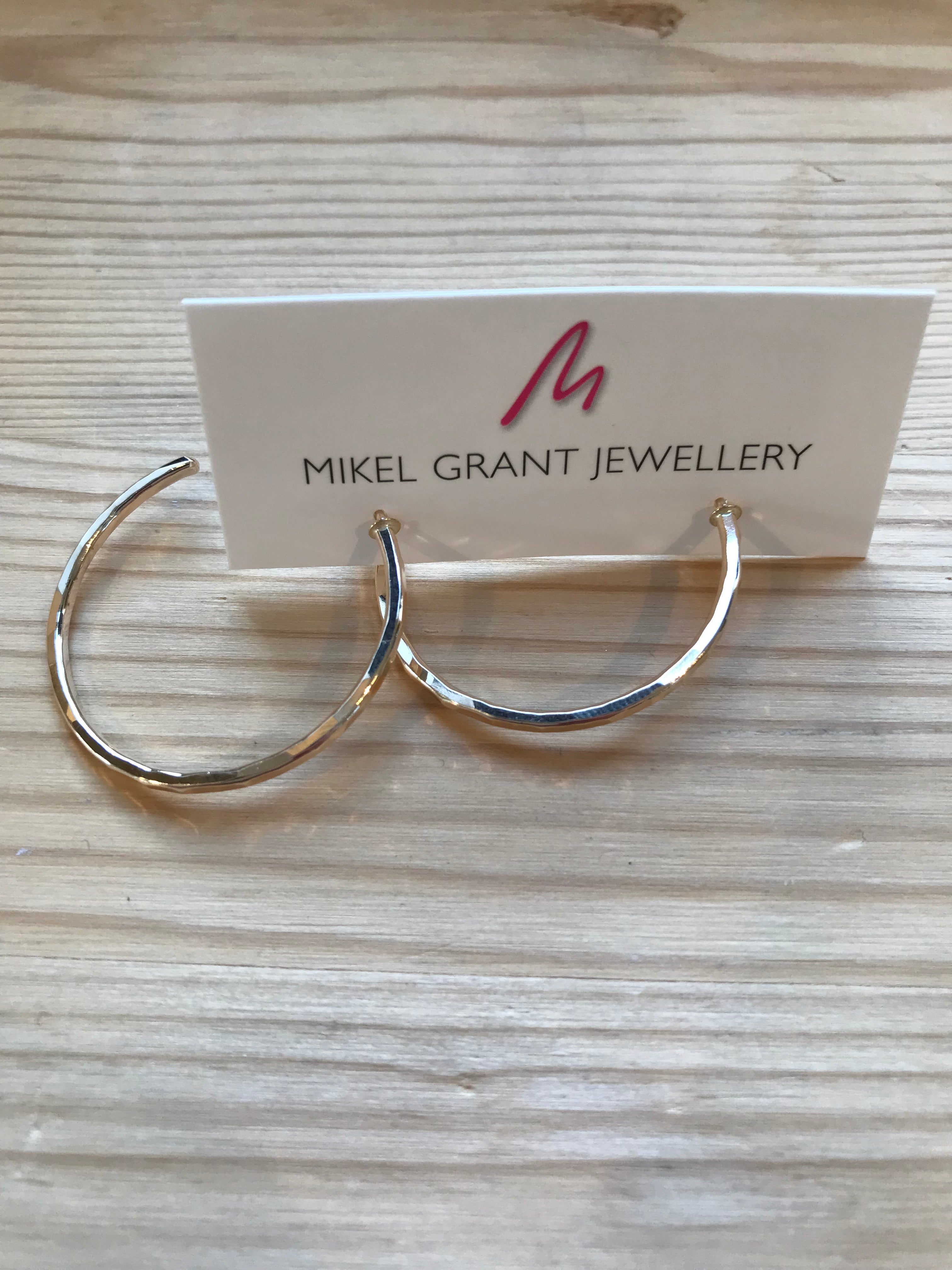 Open Hoop Studs - 14k gold-fill hammered small by Mikel Grant, made in Sechelt BCOpen Hoop Studs - 14k gold-fill hammered small by Mikel Grant, made in Sechelt BC
