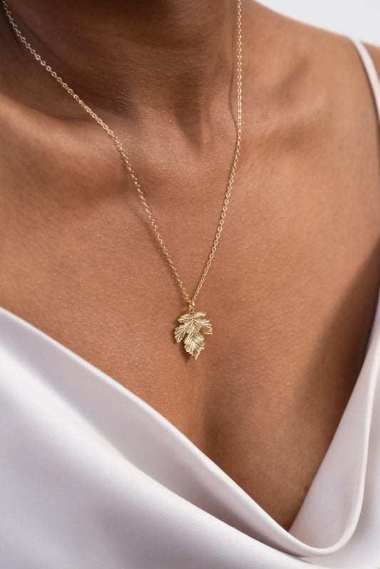 Heirloom Maple Leaf Necklace by Birch Jewellery, Gold, made in Ottawa