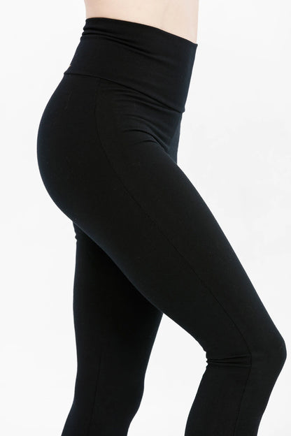 Paris Leggings by Advika, Black, high waistband, cotton, sizes XS to XXL, made in Montreal