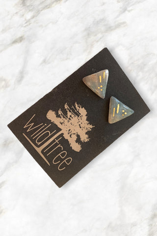Abstract Triangle Stud Earrings
