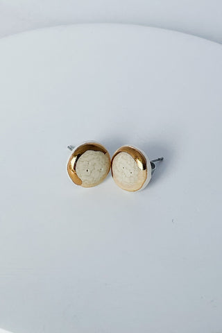 Sand and Gold Small Circle Studs