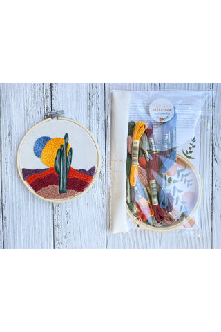 Boho Cactus Hand Embroidery Kit